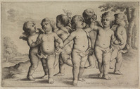 TvB G 4167
<br/>
Rijdans van zeven engeltjes in de natuur
<br/>
<em>Hollar, Wenzel (1607-1677)</em>